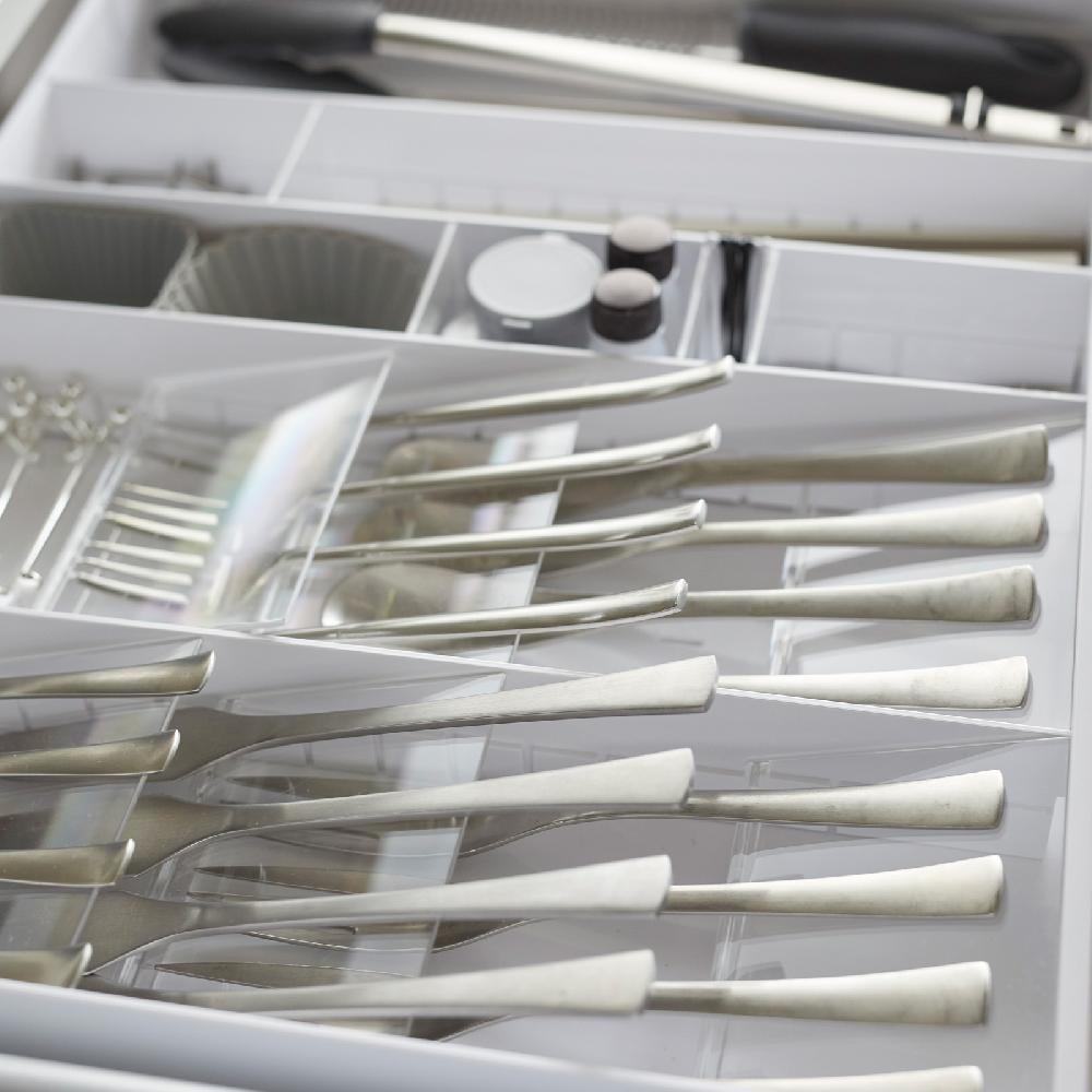 Trendform Ausziehbare Diagonale Besteckschublade TOWER Weiss