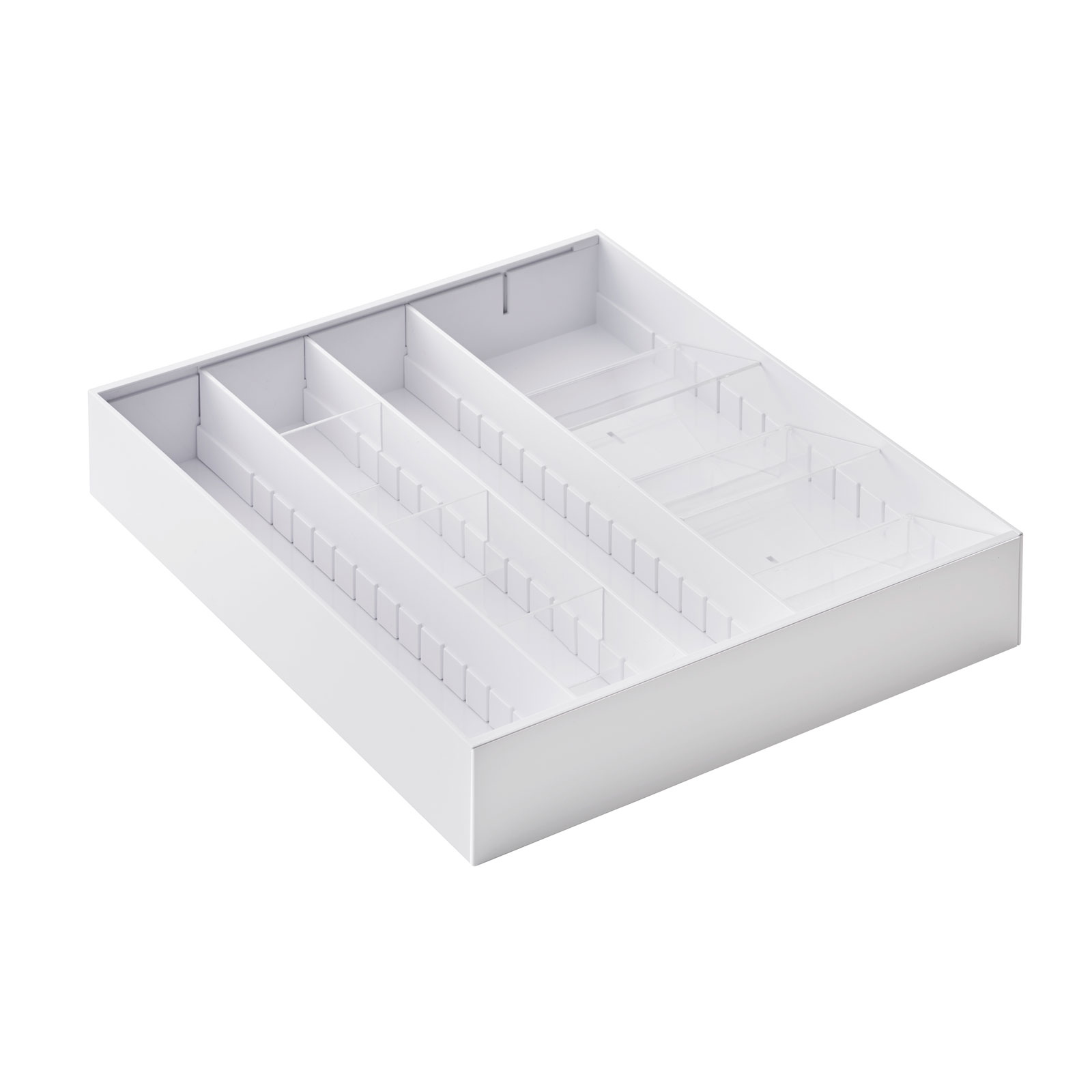 trendform Ausziehbare diagonale Besteckschublade TOWER weiss