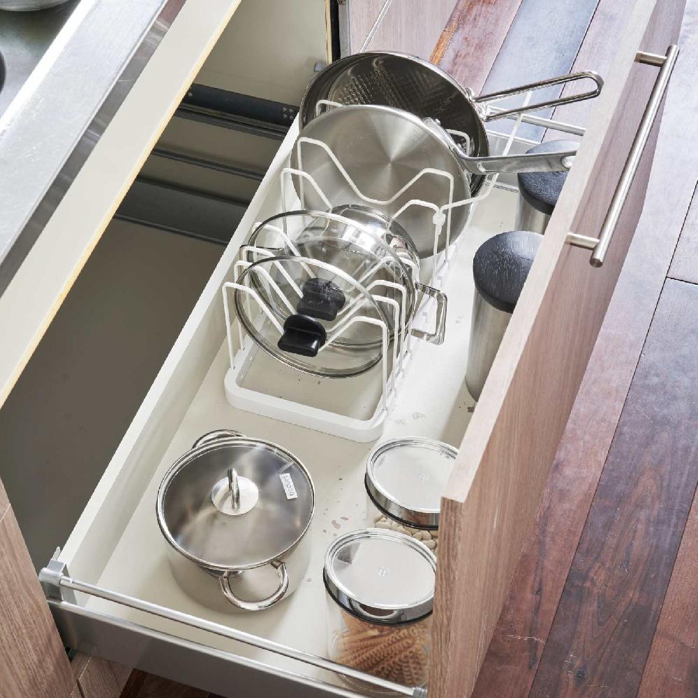 Trendform Ausziehbarer Topfdeckel- & Pfannenhalter TOWER Weiss