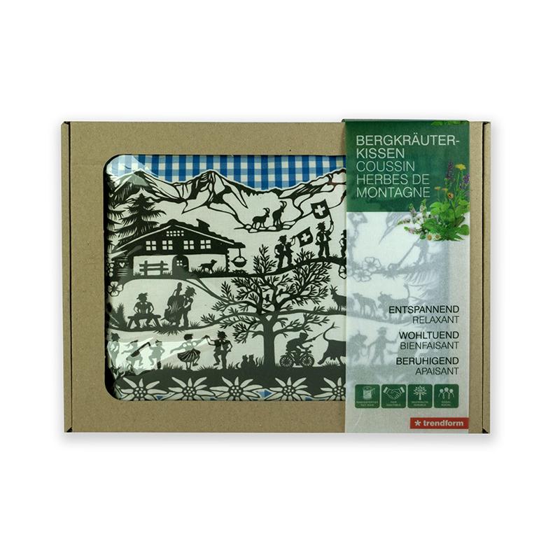 Trendform BERGKRÄUTER-KISSEN Vichy Blau Scherenschnitt By Esther Gerber