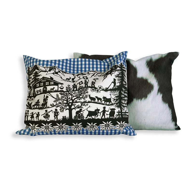 Trendform BERGKRÄUTER-KISSEN Vichy Blau Scherenschnitt By Esther Gerber