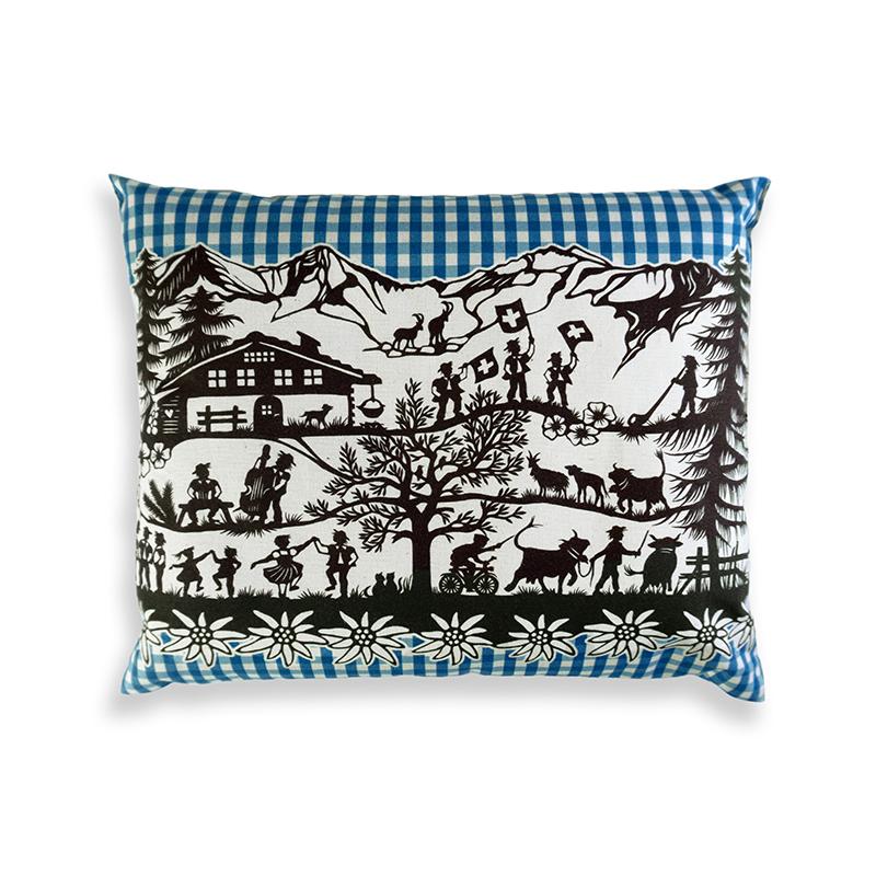 trendform BERGKRÄUTER-KISSEN Vichy blau Scherenschnitt by Esther Gerber