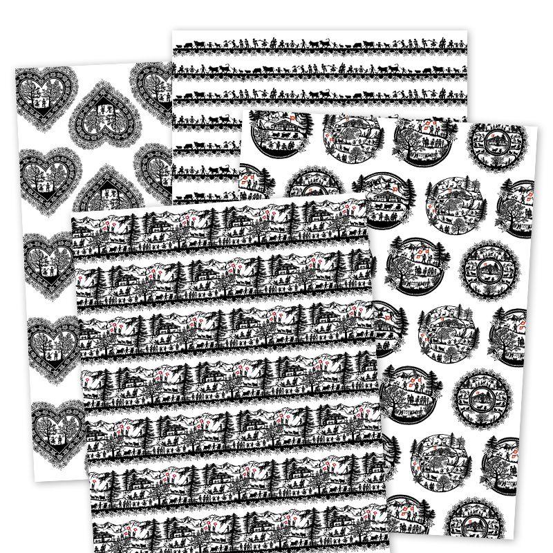 Trendform Geschenkpapier-Set SWISS TRADITION 8er Set