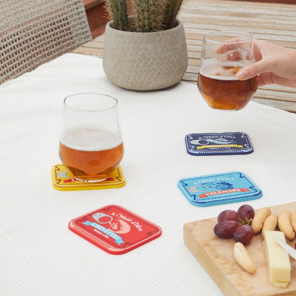 Trendform Glas-Untersetzer CONSERVERIE 4er Set Aus Silikon Assortiert