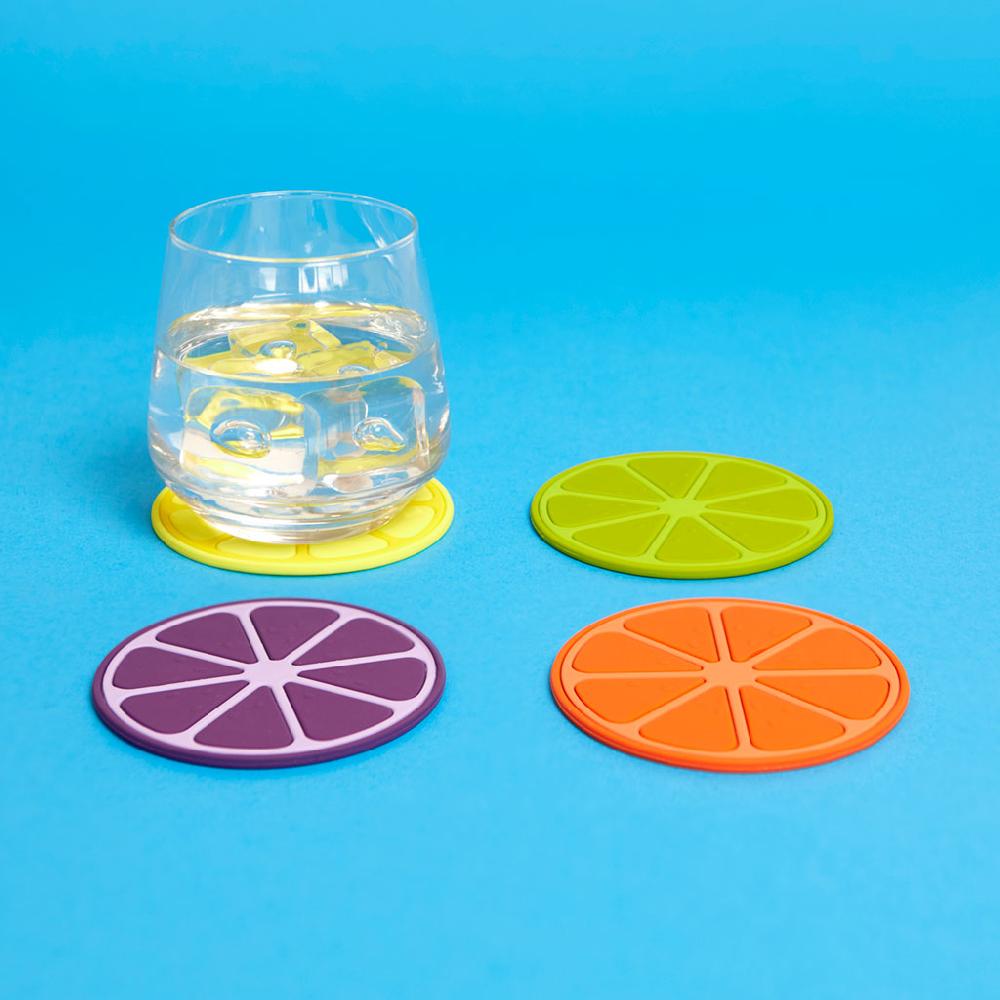 Trendform Glas-Untersetzer FRUIT PARTY 4er Set Aus Silikon Assortiert