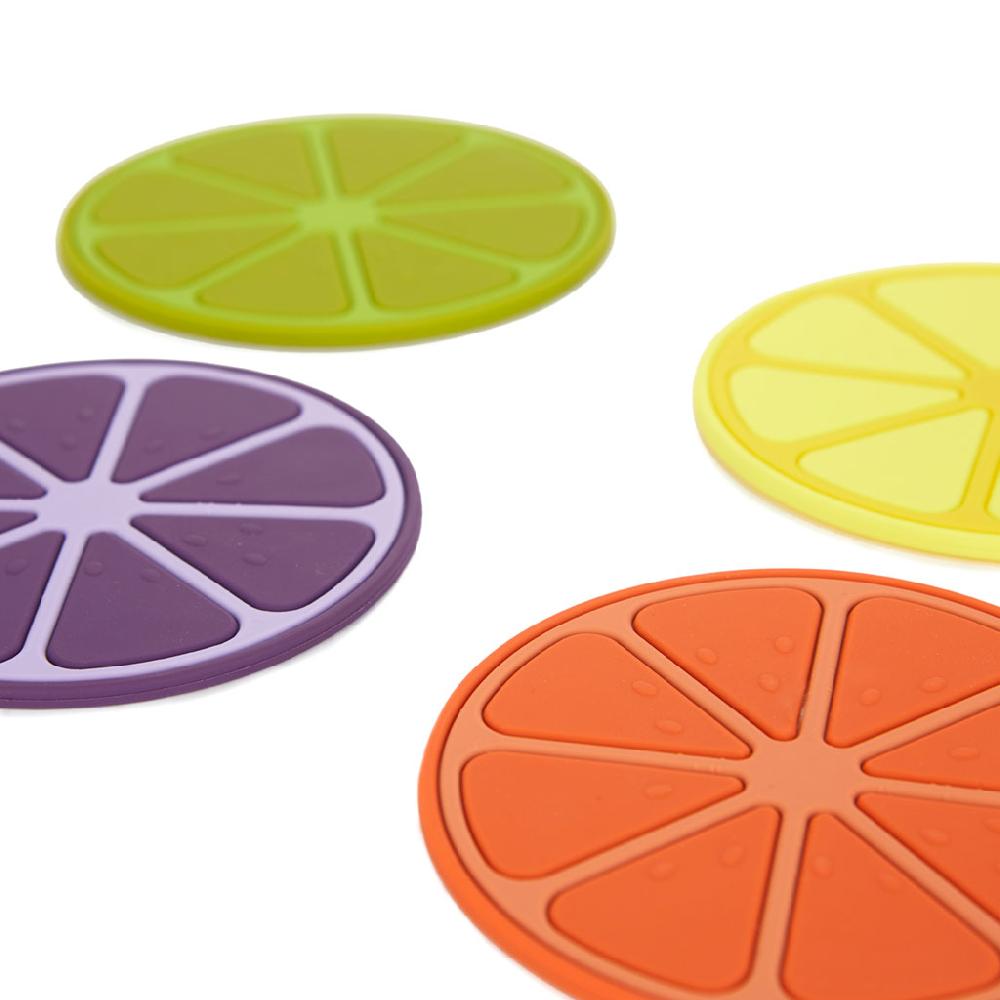 Trendform Glas-Untersetzer FRUIT PARTY 4er Set Aus Silikon Assortiert