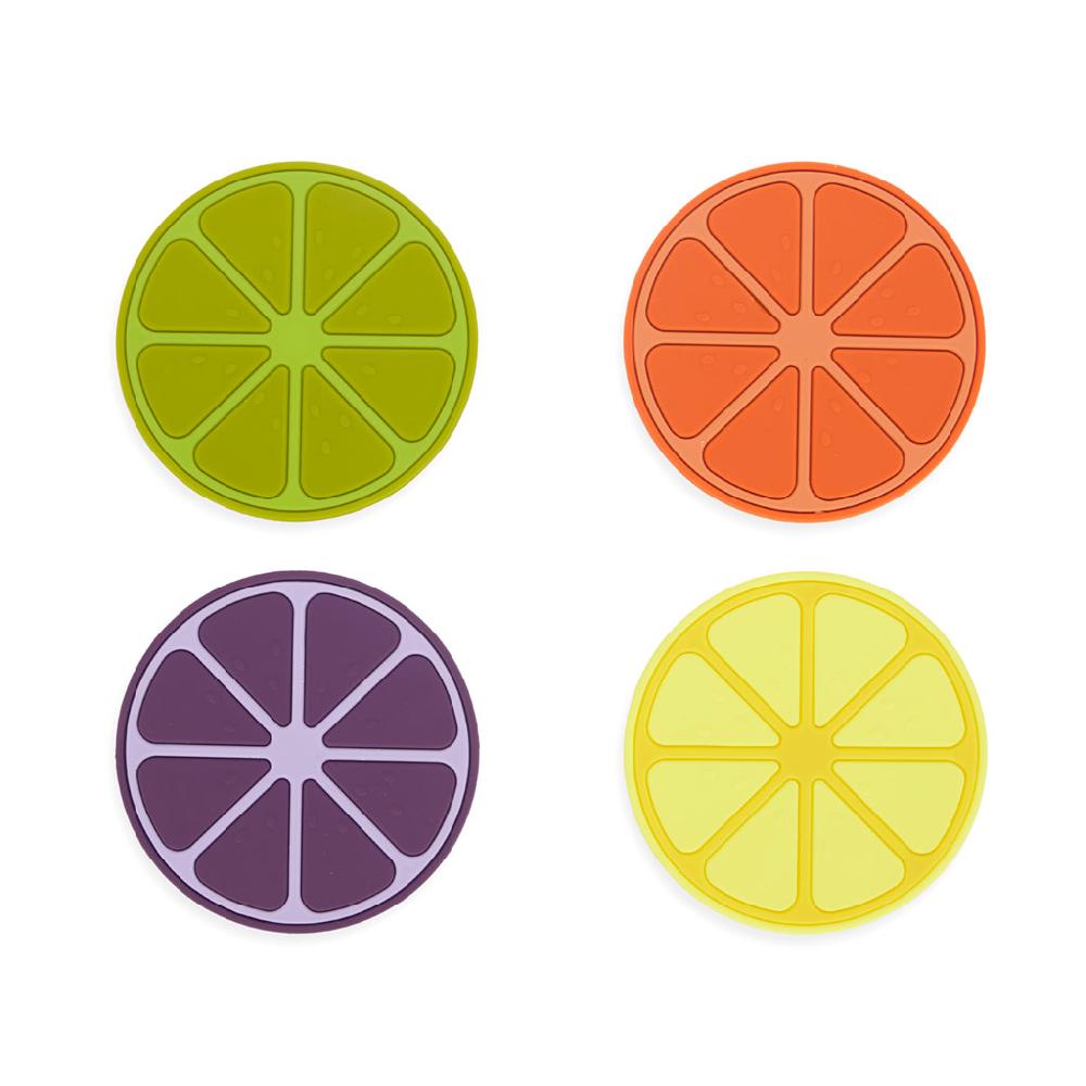 Trendform Glas-Untersetzer FRUIT PARTY 4er Set Aus Silikon Assortiert