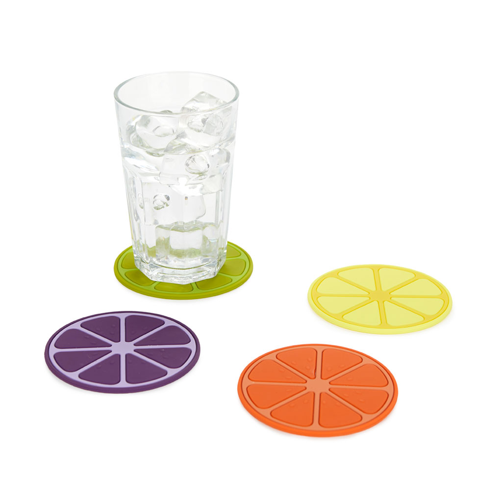 trendform Glas-Untersetzer FRUIT PARTY 4er Set aus Silikon assortiert