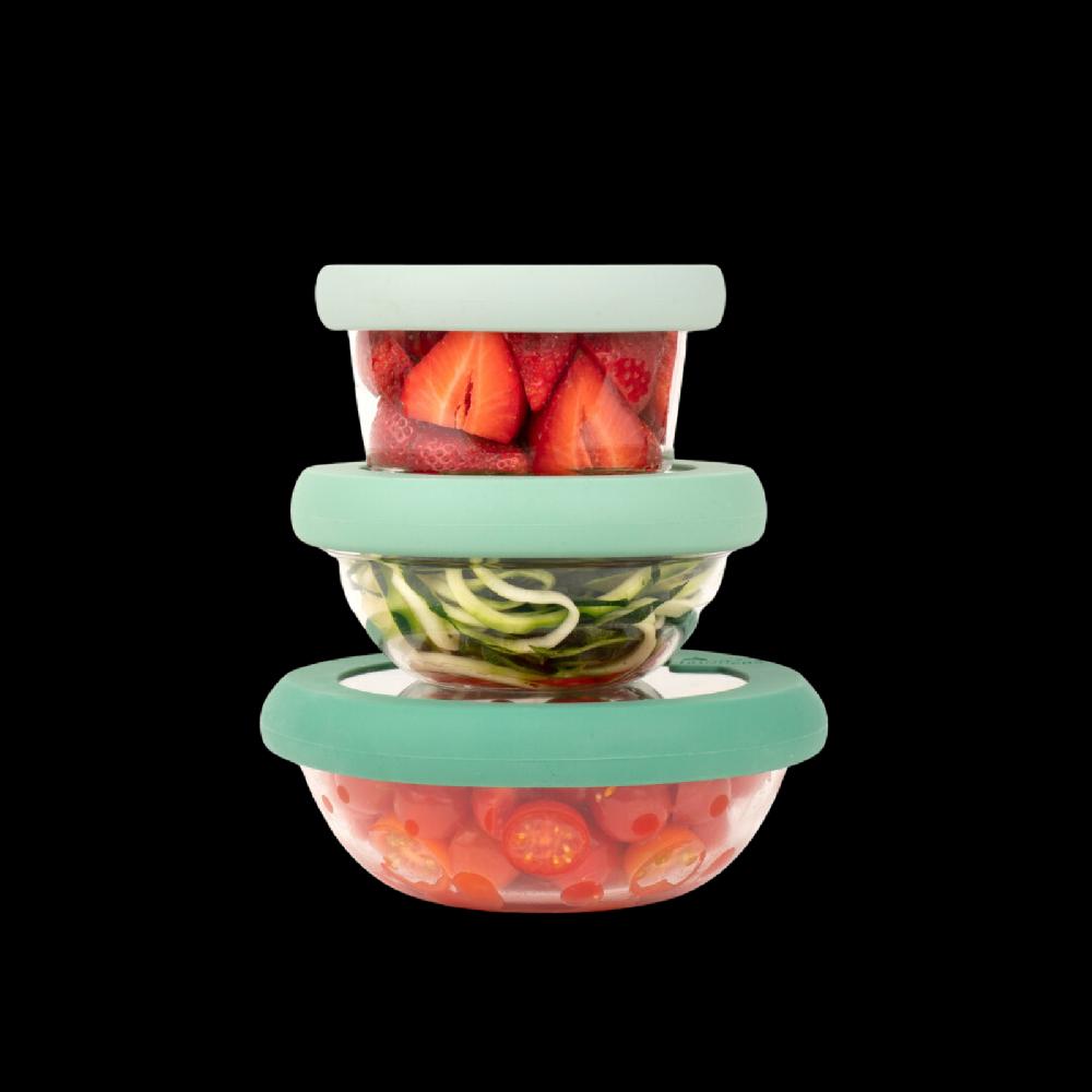 Trendform Glass Bowl Lids 3er-Set (XS/S/M) Gradual Green