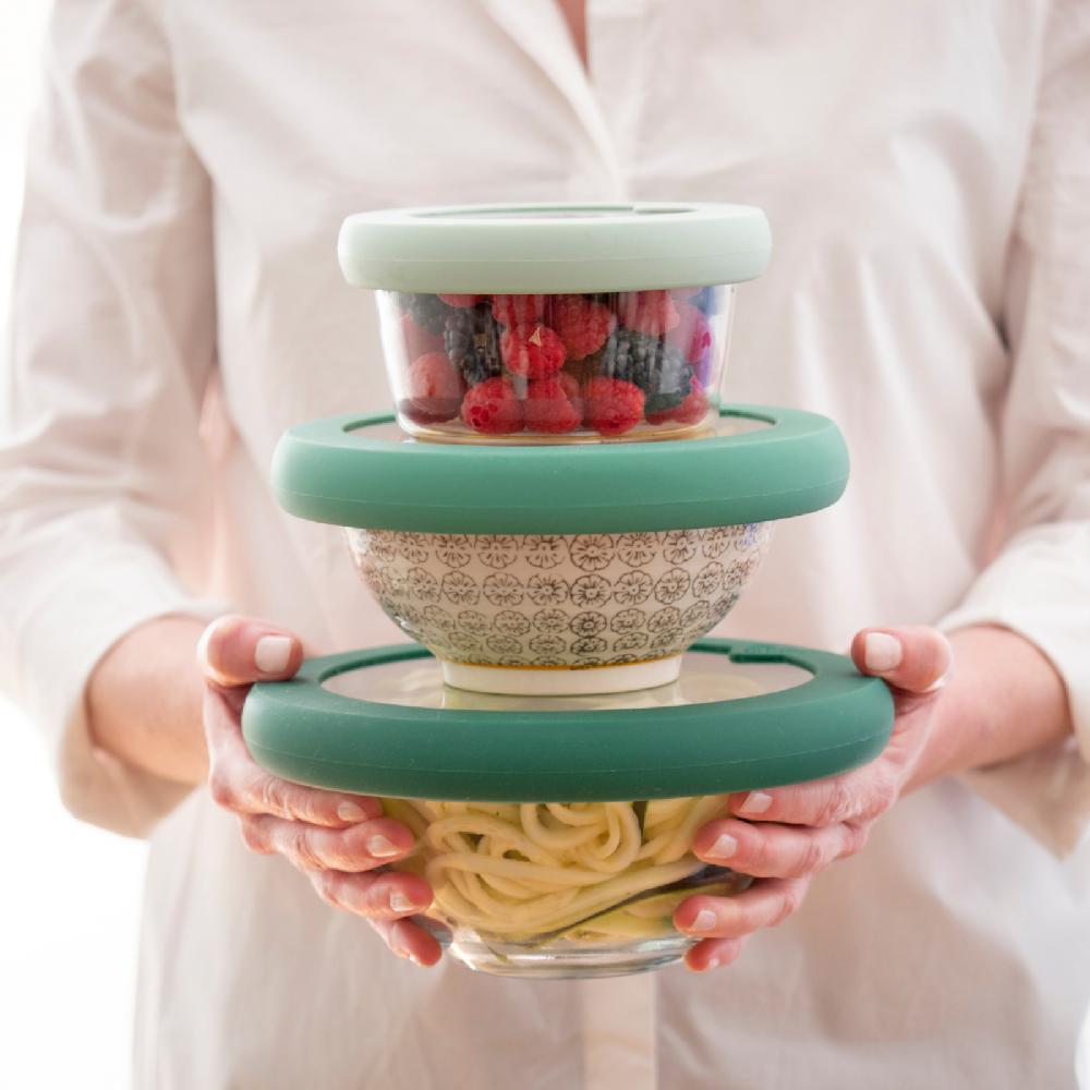 Trendform Glass Bowl Lids 3er-Set (XS/S/M) Gradual Green