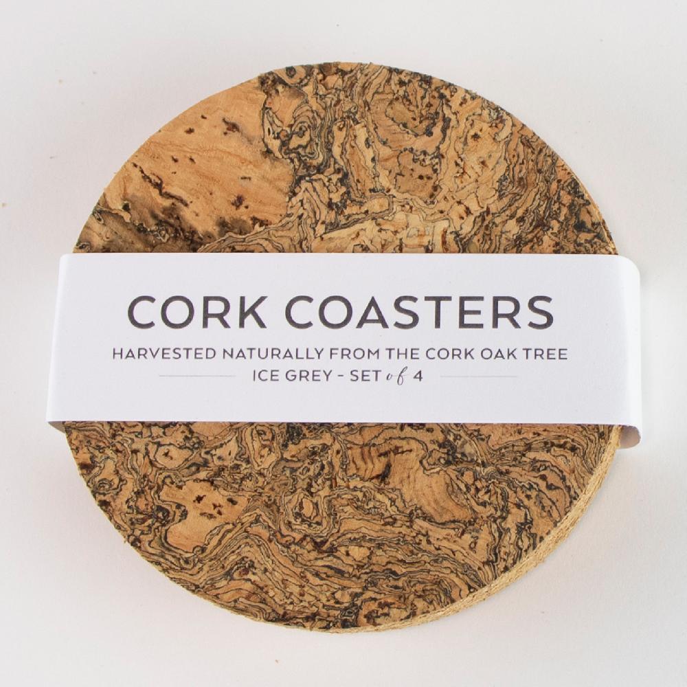 Trendform Glasuntersetzer NATURAL CORK ROUND 4er Set