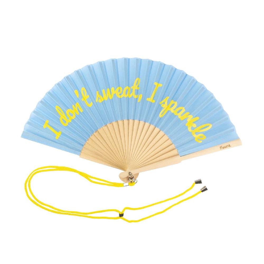 Trendform Handfächer I DON'T SWEAT Blue Glow In The Dark