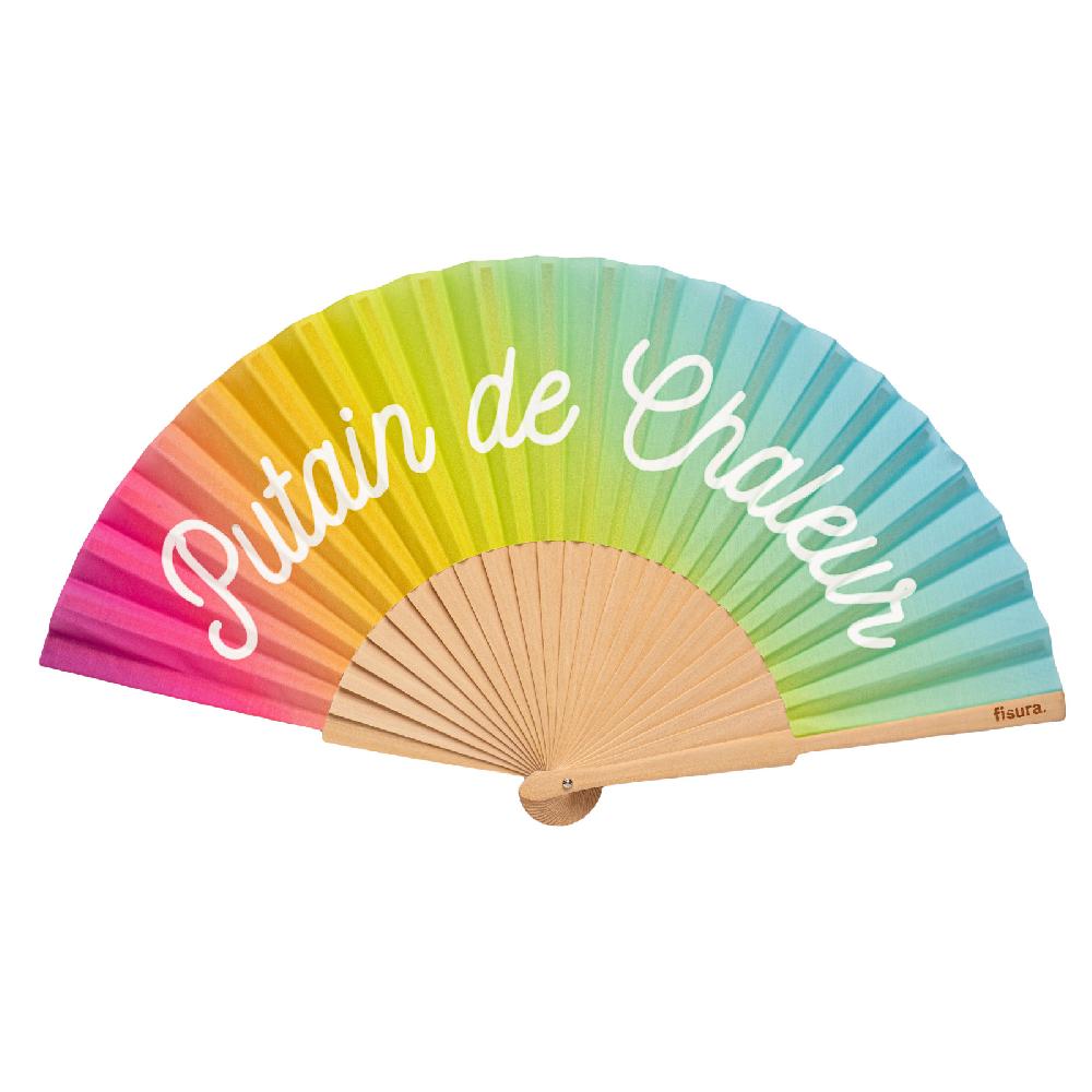 trendform Handfächer PUTAIN DE CHALEUR rainbow Glow in the dark