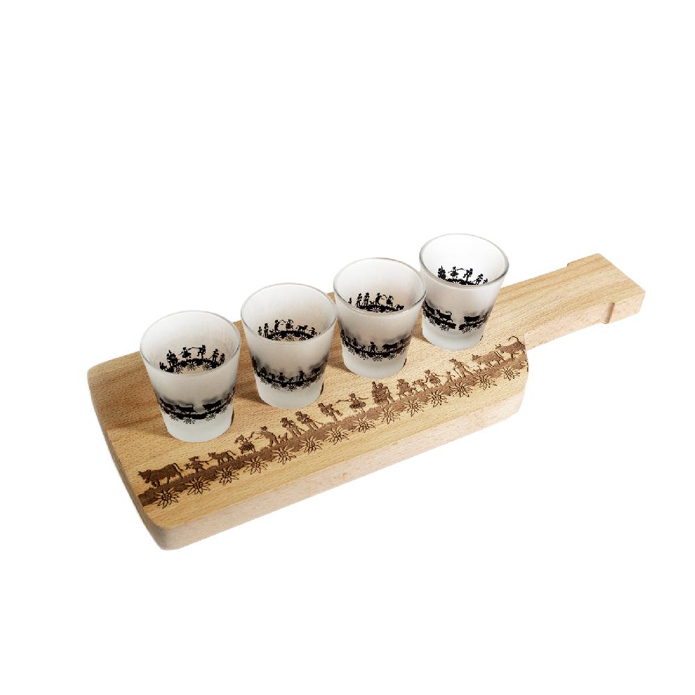 Trendform Holzbrett Für Schnapsgläser SWISS TRADITION