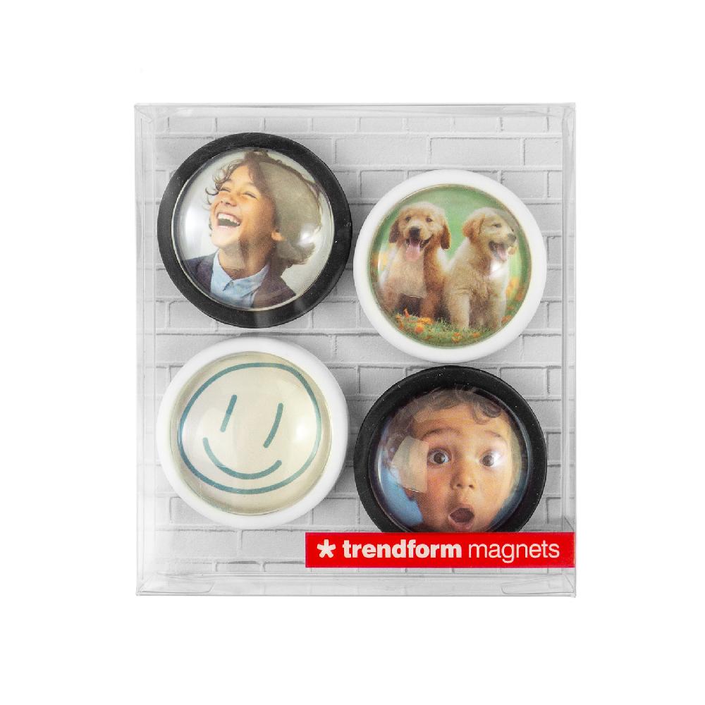 Trendform Magnete DO IT ROUND 4er Set Schwarz/weiss