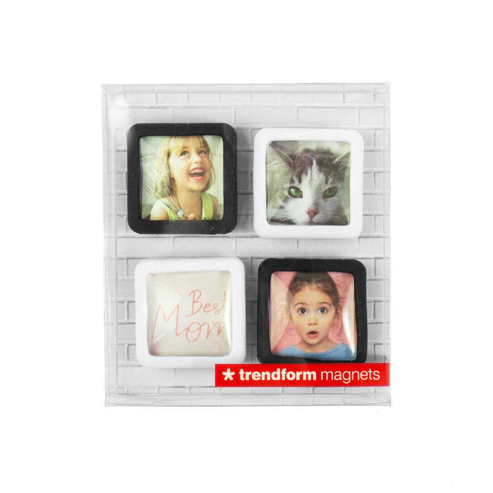 Trendform Magnete DO IT SQUARE 4er Set Schwarz/weiss