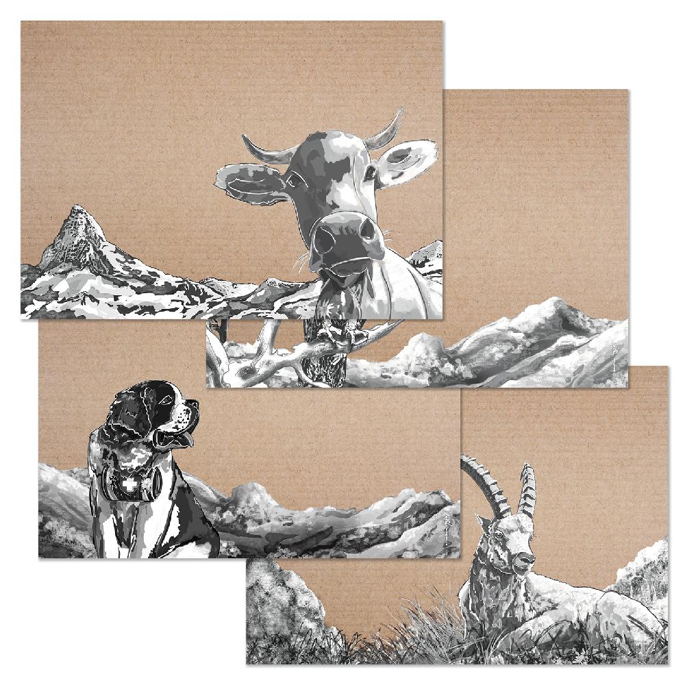 trendform Papiertischset BELLA & FRIENDS 4 Sujets à 12 Blatt