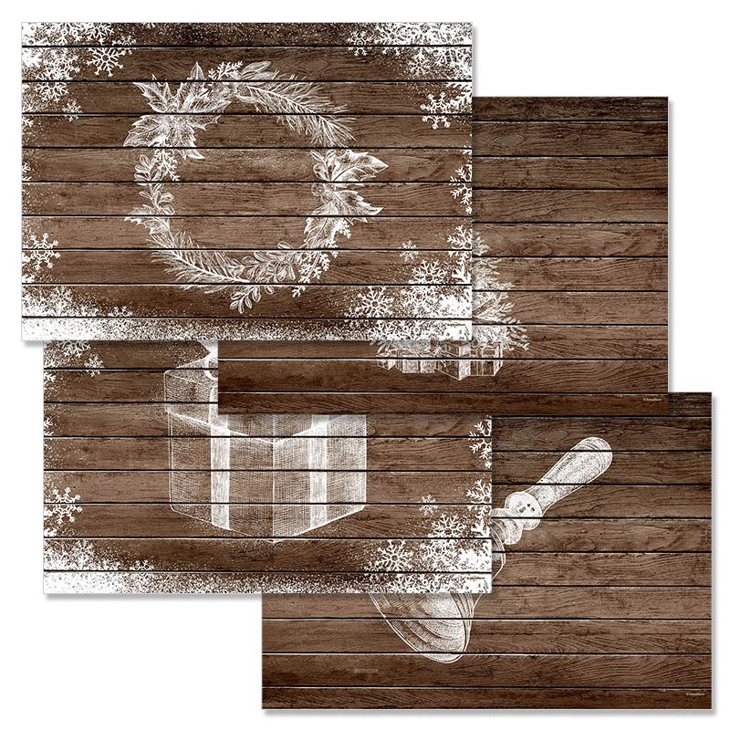 trendform Papiertischset CHRISTMAS LODGE 4 Sujets à 12 Blatt