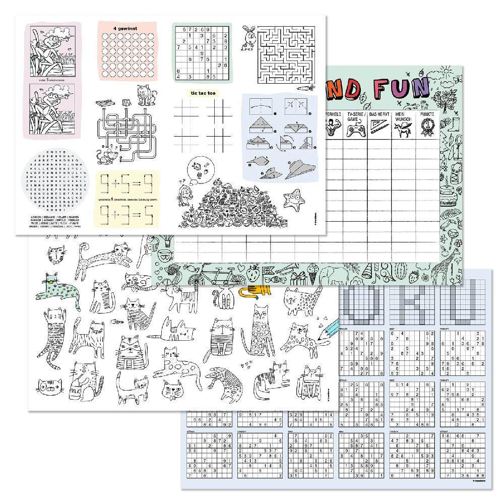 trendform Papiertischset FAMILY TIME 4 Sujets à 12 Blatt