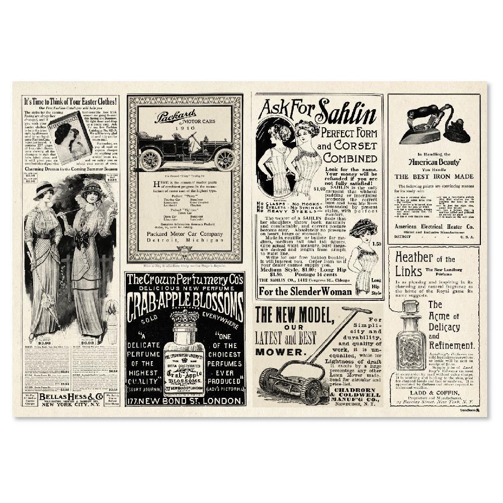 Trendform Papiertischset NEWSPAPER 4 Sujets à 12 Blatt