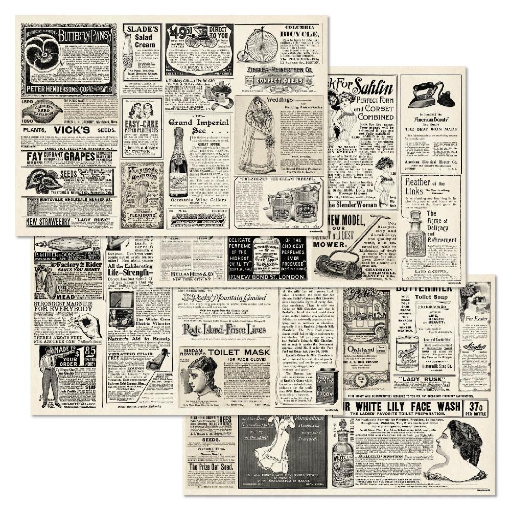 trendform Papiertischset NEWSPAPER 4 Sujets à 12 Blatt