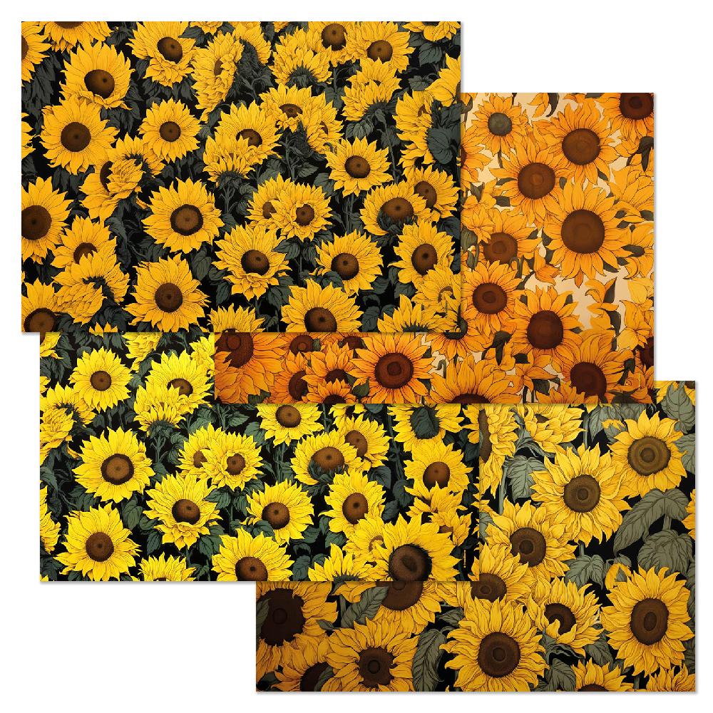 trendform Papiertischset SUNFLOWERS 4 Sujets à 12 Blatt