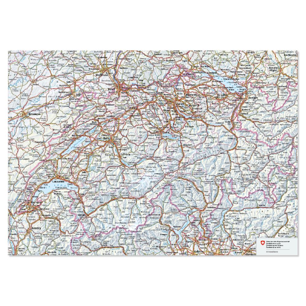 trendform Papiertischset SWISS TOPO Block mit 50 Blatt