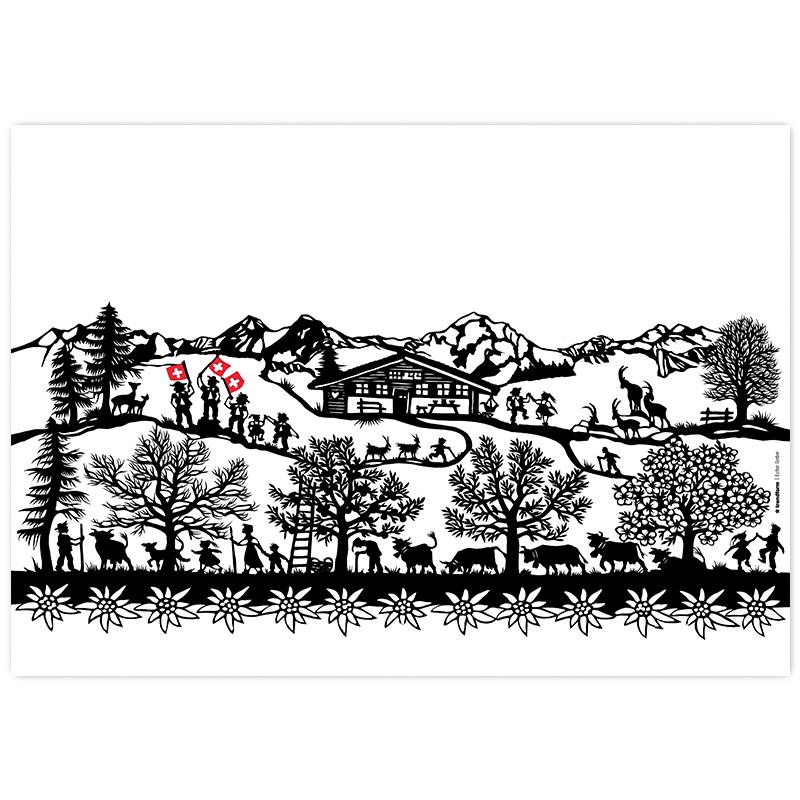 Trendform Papiertischset SWISS TRADITION 1 4 Sujets à 12 Blatt