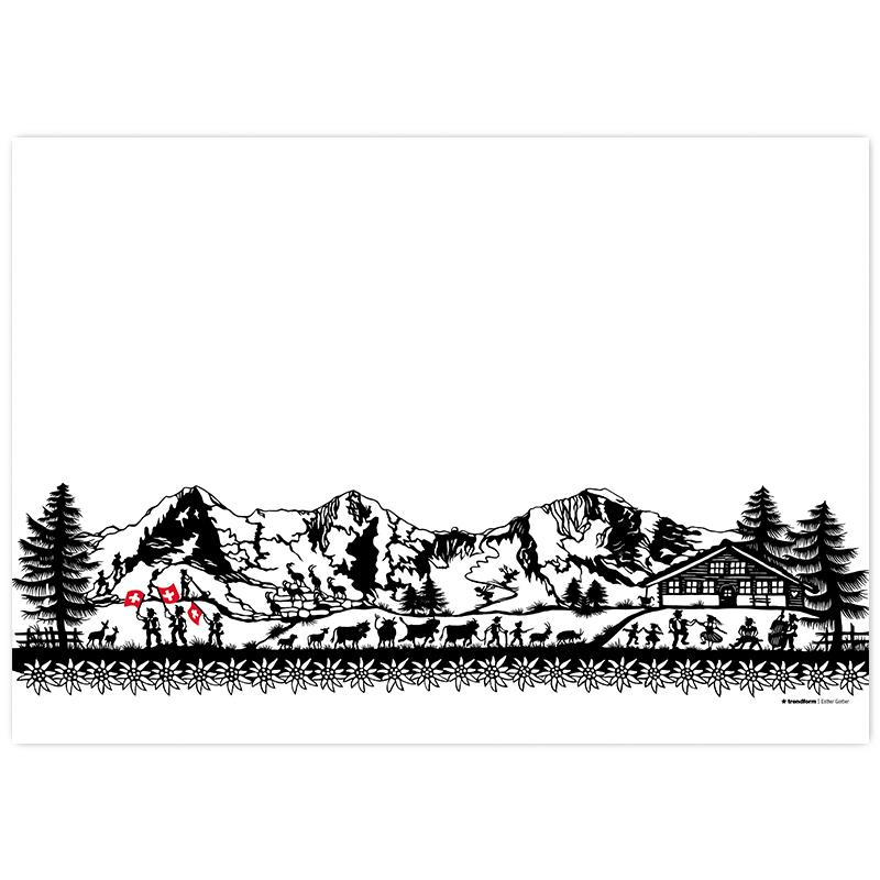 Trendform Papiertischset SWISS TRADITION 1 4 Sujets à 12 Blatt