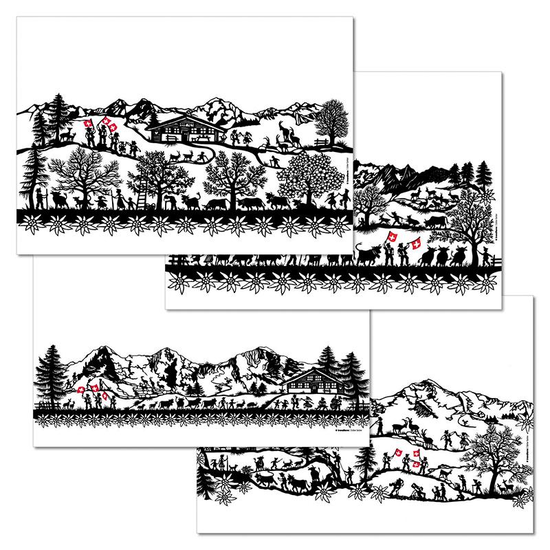 trendform Papiertischset SWISS TRADITION 1 4 Sujets à 12 Blatt