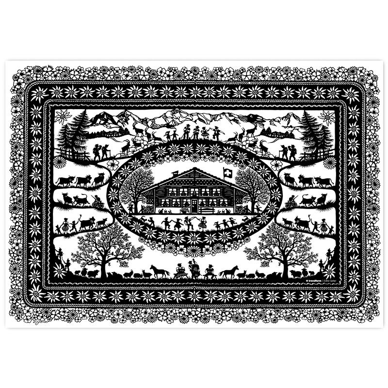 Trendform Papiertischset SWISS TRADITION 2 4 Sujets à 12 Blatt