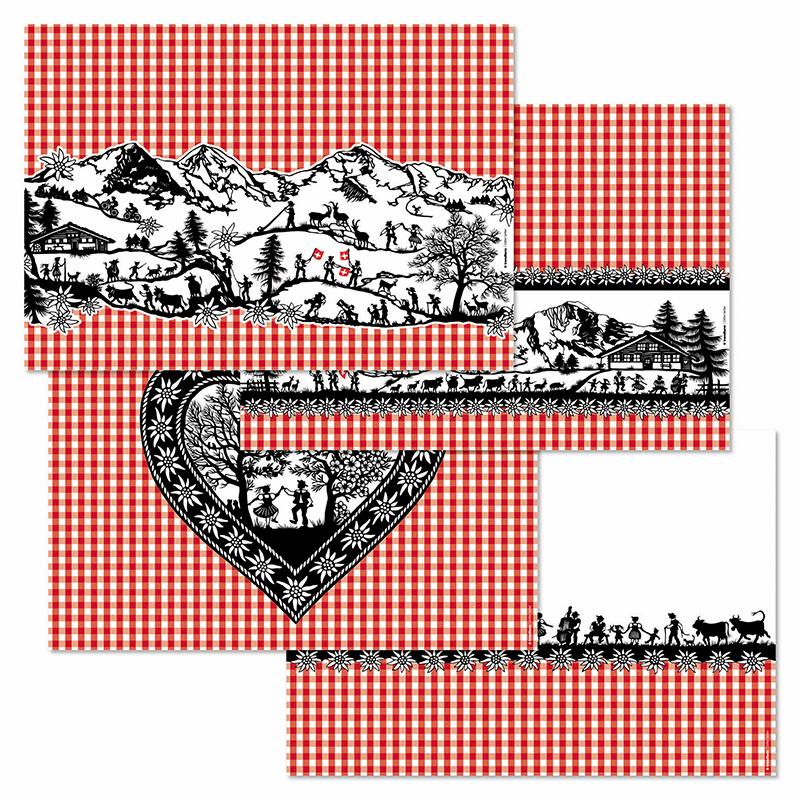 trendform Papiertischset SWISS TRADITION 5 4 Sujets à 12 Blatt