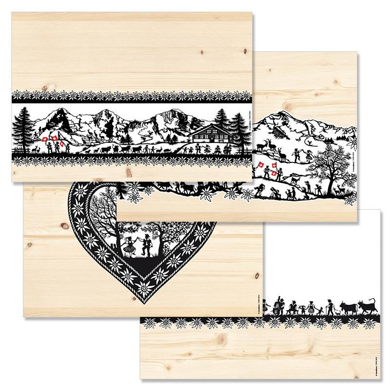 trendform Papiertischset SWISS TRADITION 7 4 Sujets à 12 Blatt
