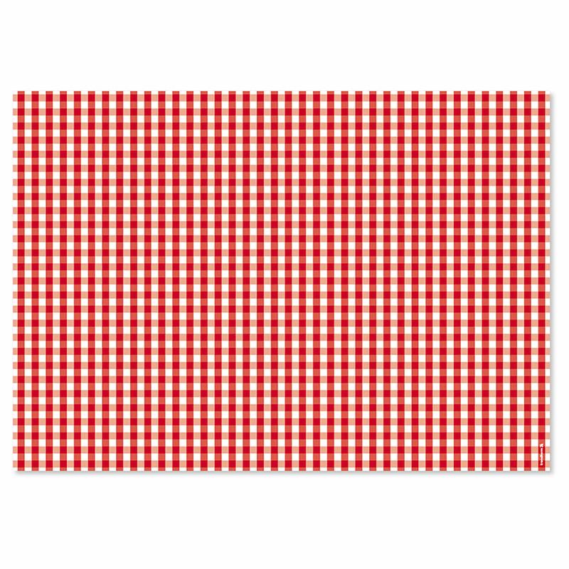 trendform Papiertischset VICHY rot Block mit 50 Blatt