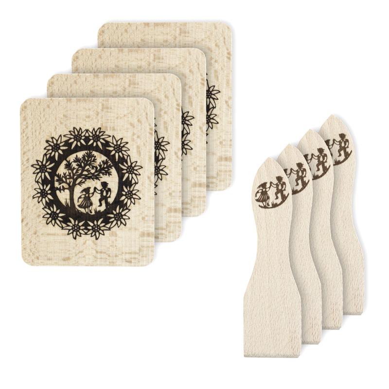 Trendform Raclette Untersetzer/Schaber SWISS TRADITION 1 4er Set