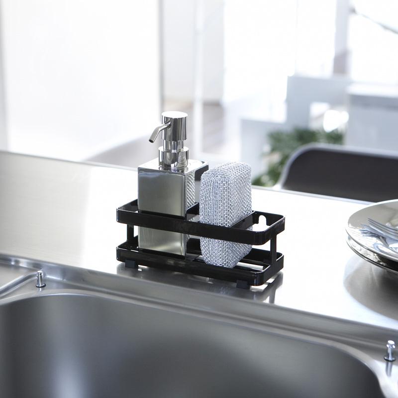 Trendform Schwamm- Und Spülmittelhalter TOWER Schwarz Mit Saugnapf