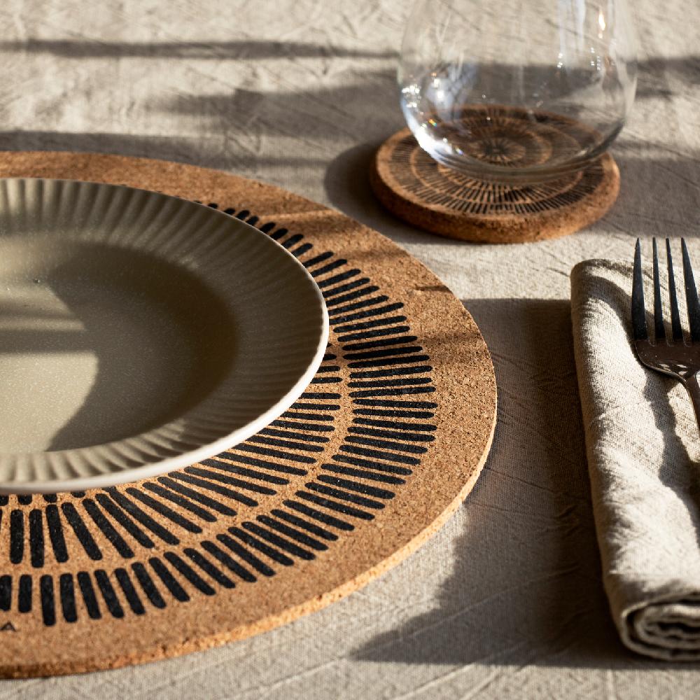 Trendform Tischset CORK MAX SANDY LINES 2er Set Ø34cm
