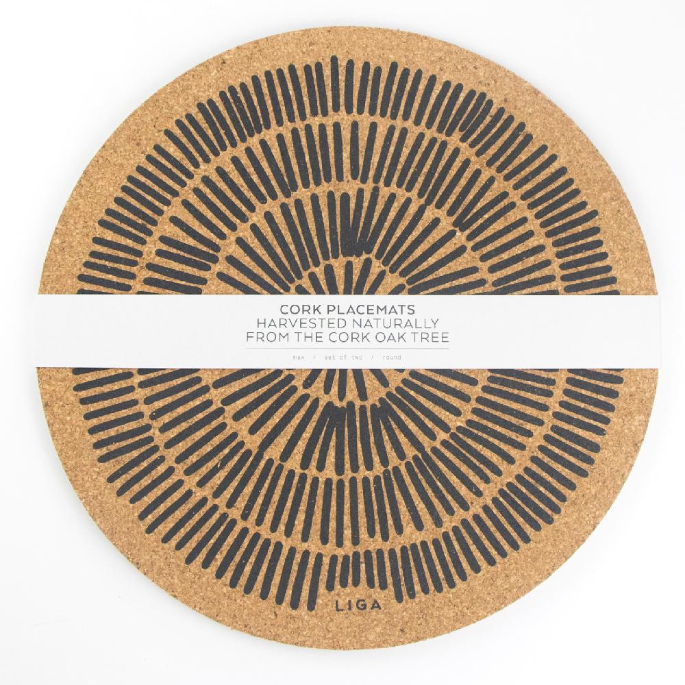 trendform Tischset CORK MAX SANDY LINES 2er Set Ø34cm