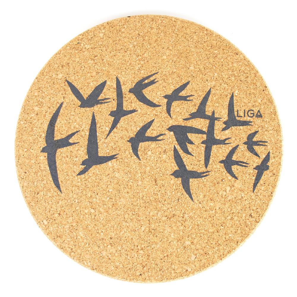 Trendform Tischset/Untersetzer CORK SWALLOWS GREY Ø25cm