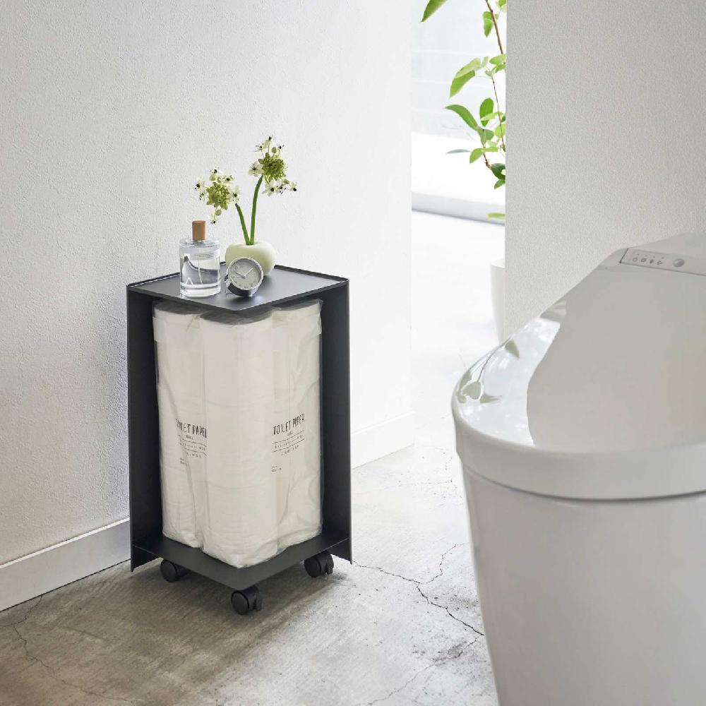 Trendform Toilettenpapieraufbewahrung TOWER Schwarz Mit Rollen