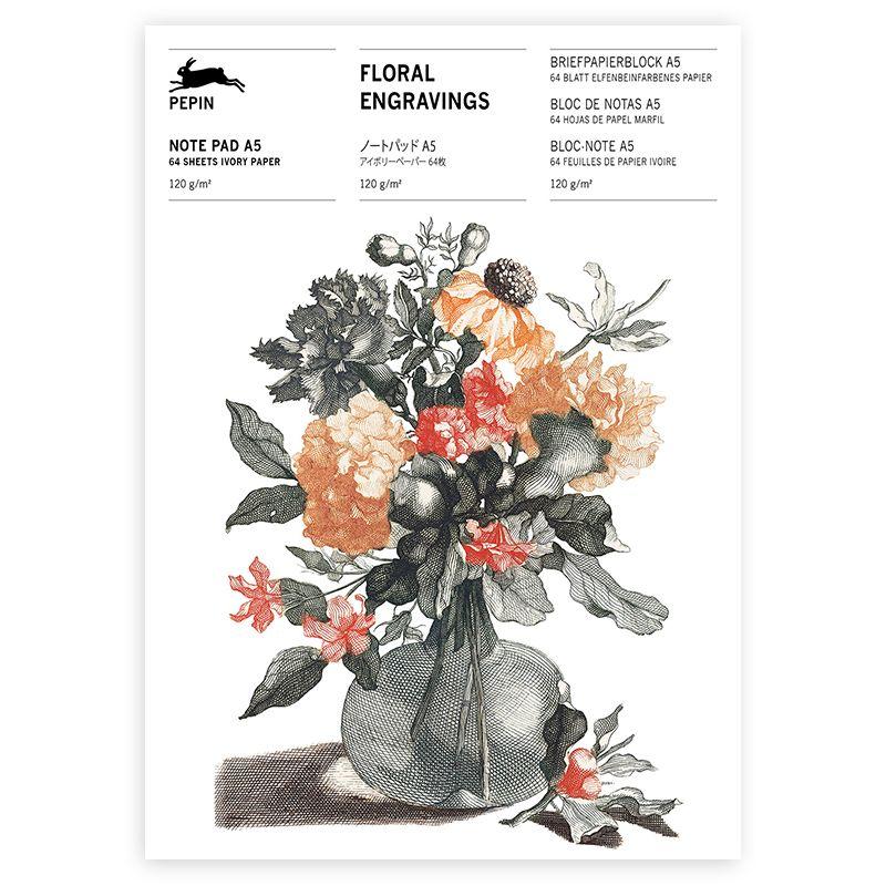 trendform A5 Note Pad FLORAL ENGRAVINGS