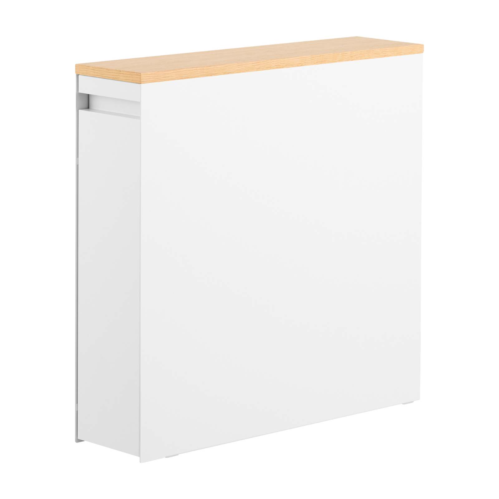 trendform Auszieh-Regal mit Holzablage TOWER weiss