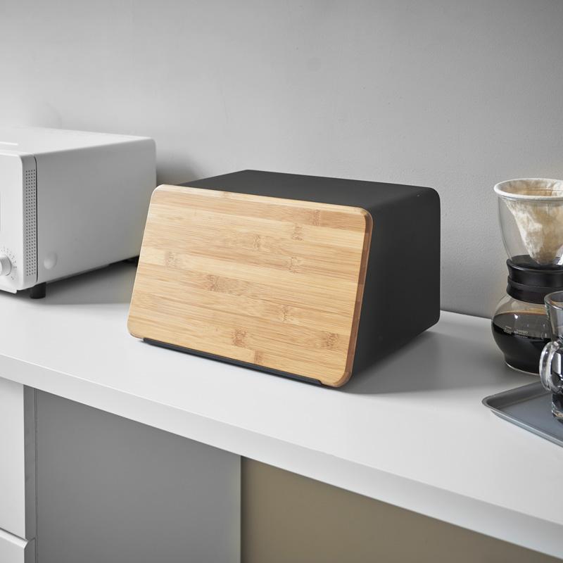 Trendform Brotkasten TOWER Schwarz Mit Deckel