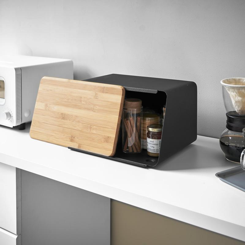 Trendform Brotkasten TOWER Schwarz Mit Deckel