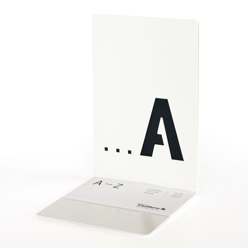 Trendform Buchstützen A-Z 2er Set Weiss