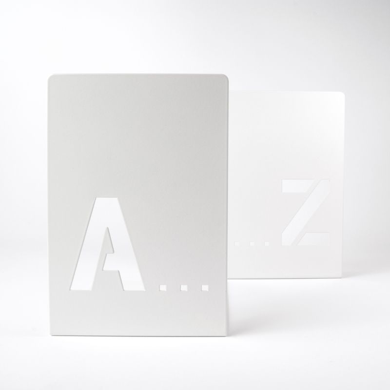trendform Buchstützen A-Z 2er Set weiss