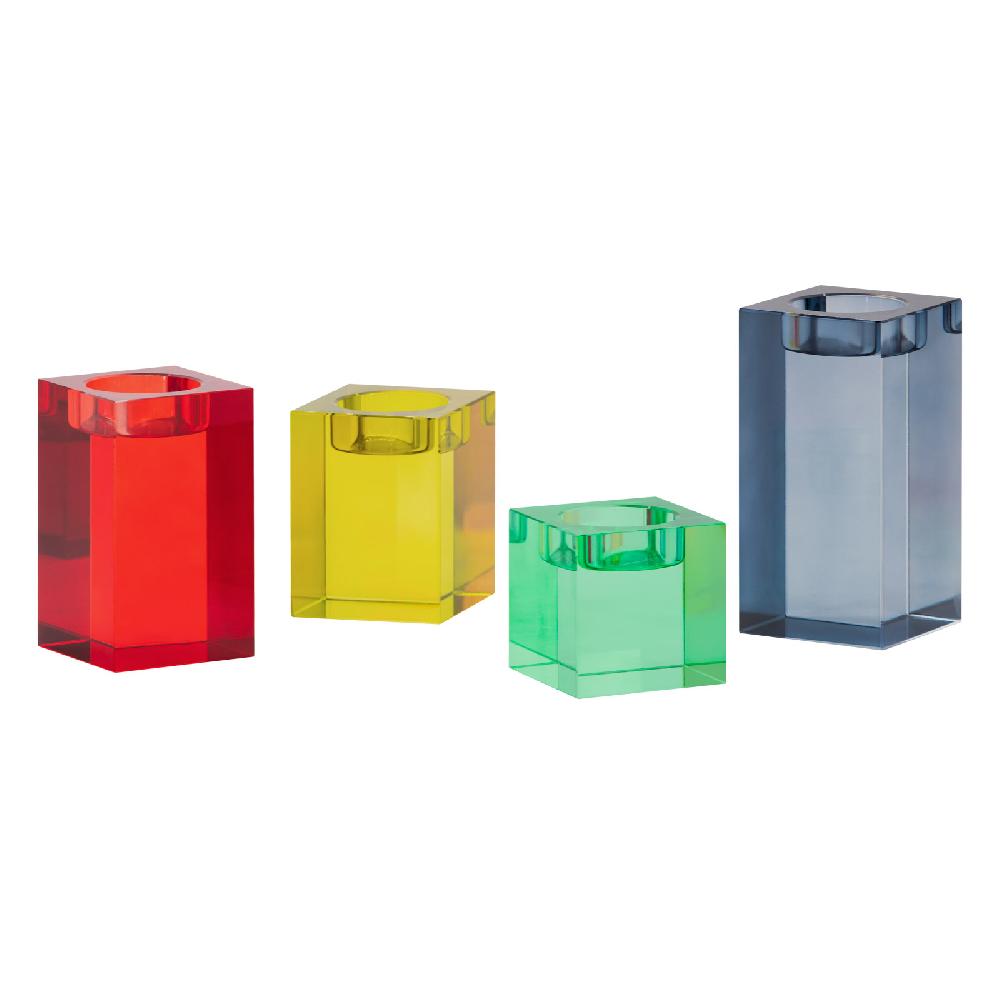 trendform Glasblock-Kerzenhalter Vela 4er Set