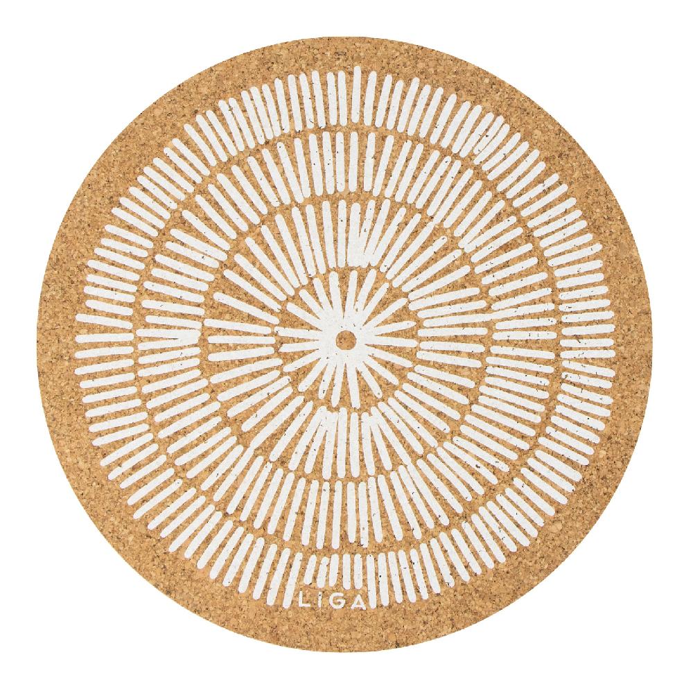 Trendform Glasuntersetzer CORK SANDY LINES WHITE