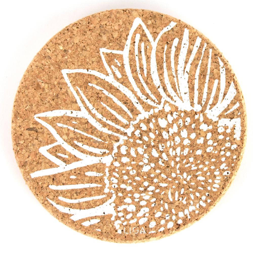 trendform Glasuntersetzer CORK SUNFLOWER