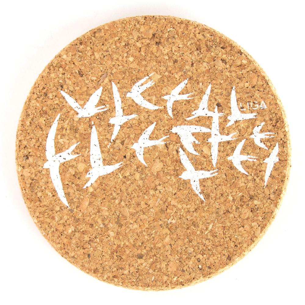 Trendform Glasuntersetzer CORK SWALLOWS White